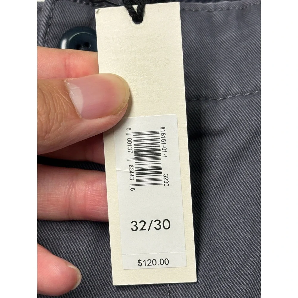 NWT Banana Republic Mens Wide Leg Chino Pants Gray 100% Cotton 32x30 $120